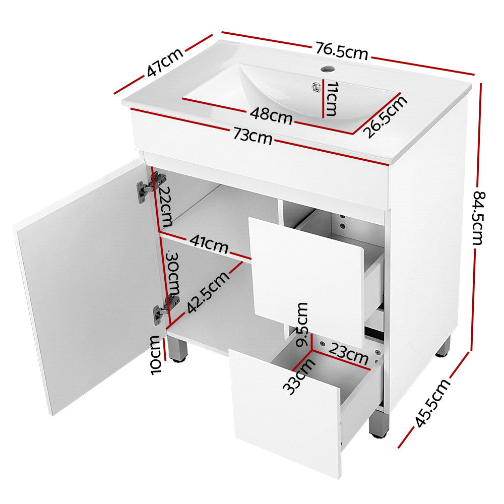 Cefito 750mm Bathroom Vanity Cabinet Freestanding White