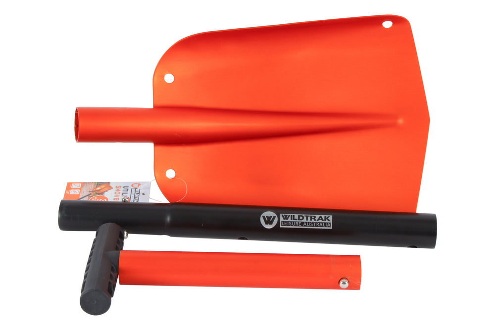 3pc Wildtrak Collapsible 82x21cm Utility Aluminium Shovel - Orange