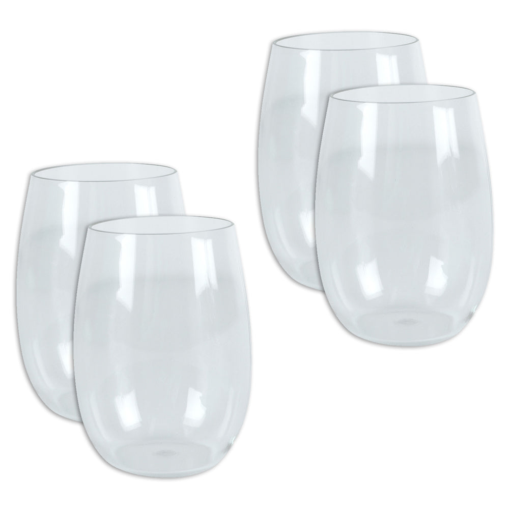 4pc Wildtrak Tritan Stemless Plastic Wine Glass 444ml