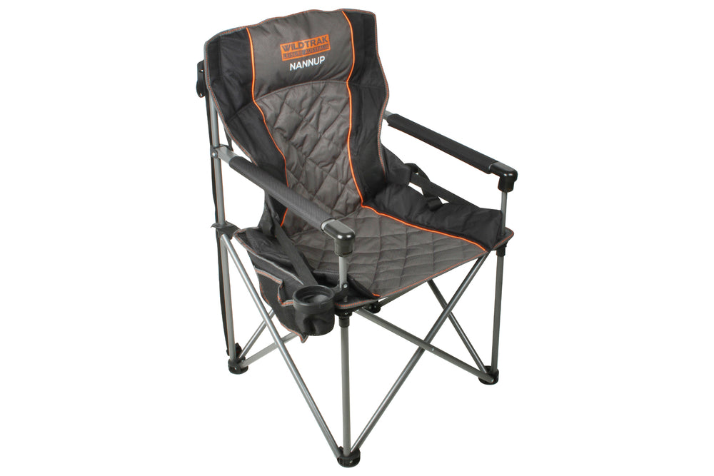 Wildtrak Nannup 104cm Camp Chair w/ Cup Holder - Grey/Black