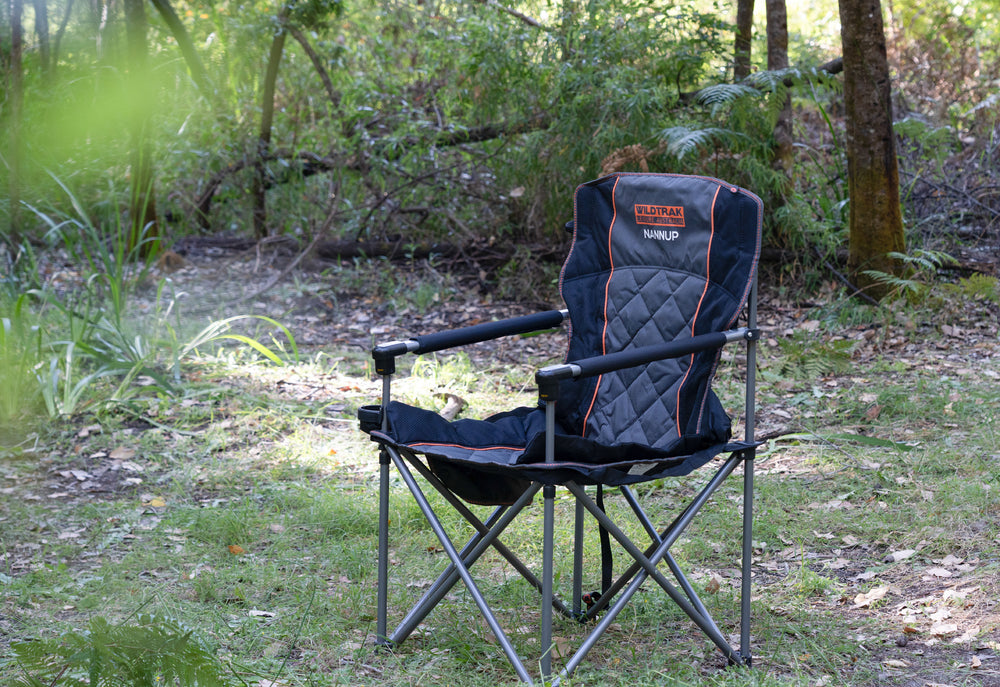 Wildtrak Nannup 104cm Camp Chair w/ Cup Holder - Grey/Black