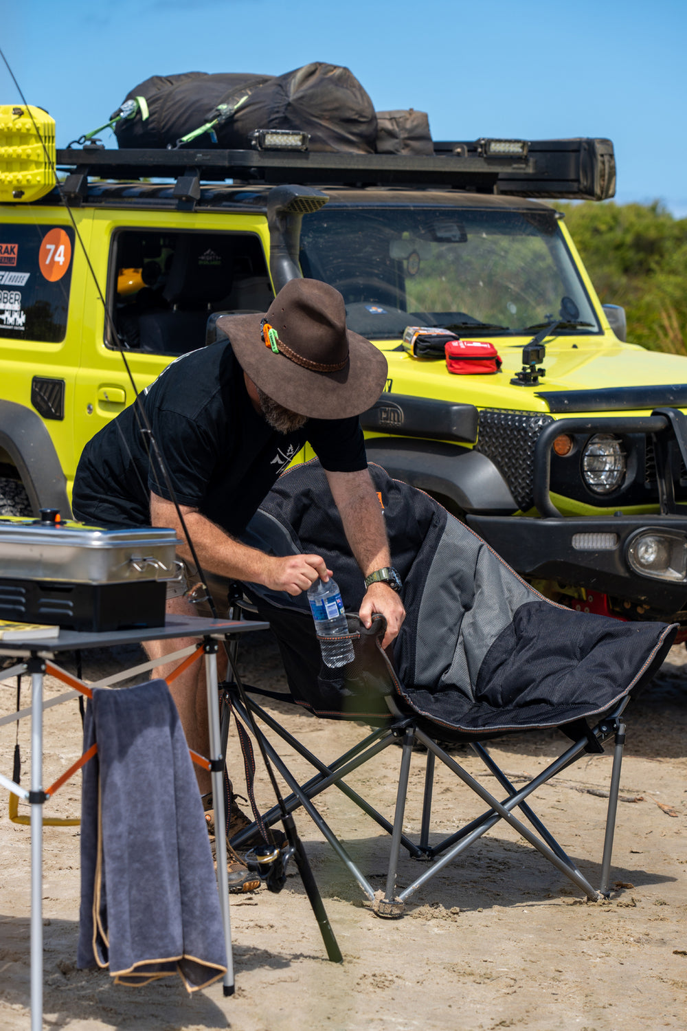 Wildtrak Prevelly 96cm Camp Chair w/ Cup Holder - Black/Grey