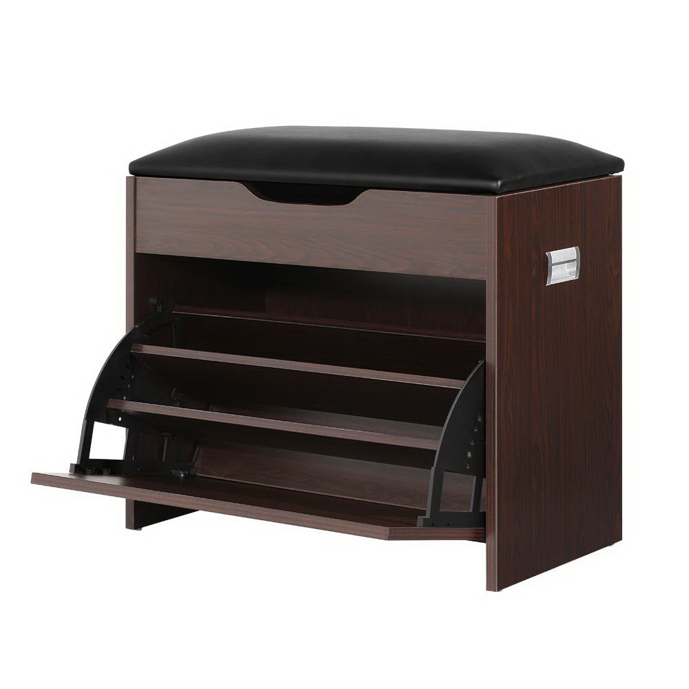 Artiss Shoe Cabinet Walnut