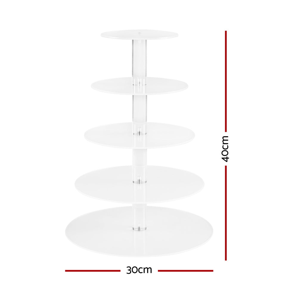 5-Star Chef Cake Stand 5 Tiers Round Acrylic