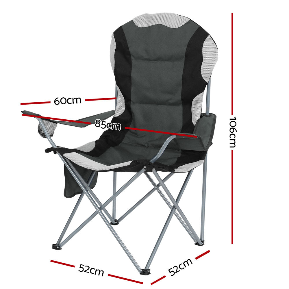 Weisshorn 2X Folding Camping Chairs Grey