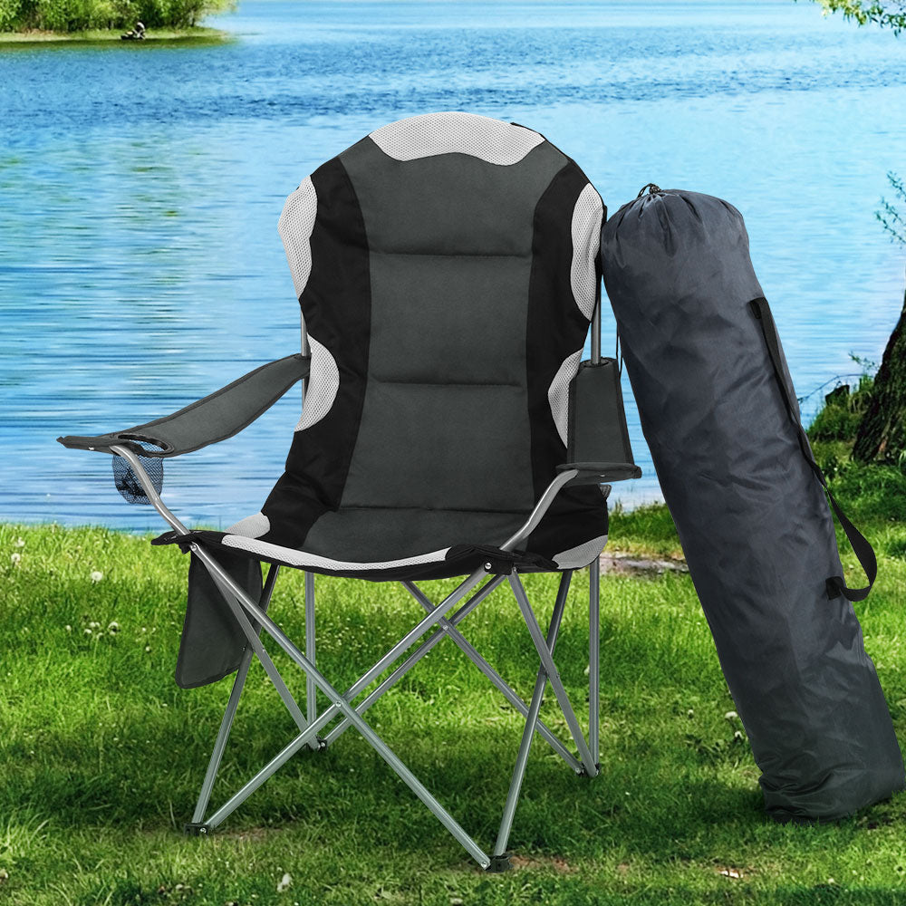 Weisshorn 2X Folding Camping Chairs Grey