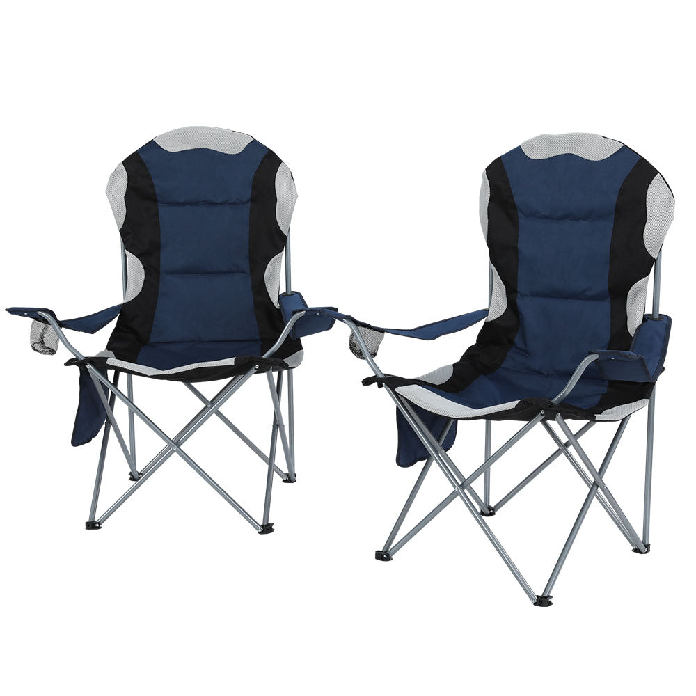 Weisshorn 2X Folding Camping Chairs Navy