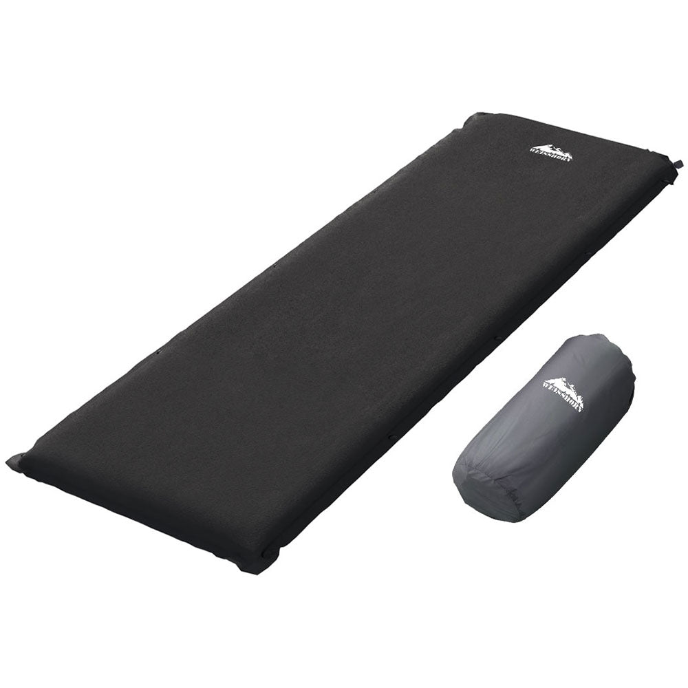 Weisshorn Camping Self Inflating Mattress Single Black