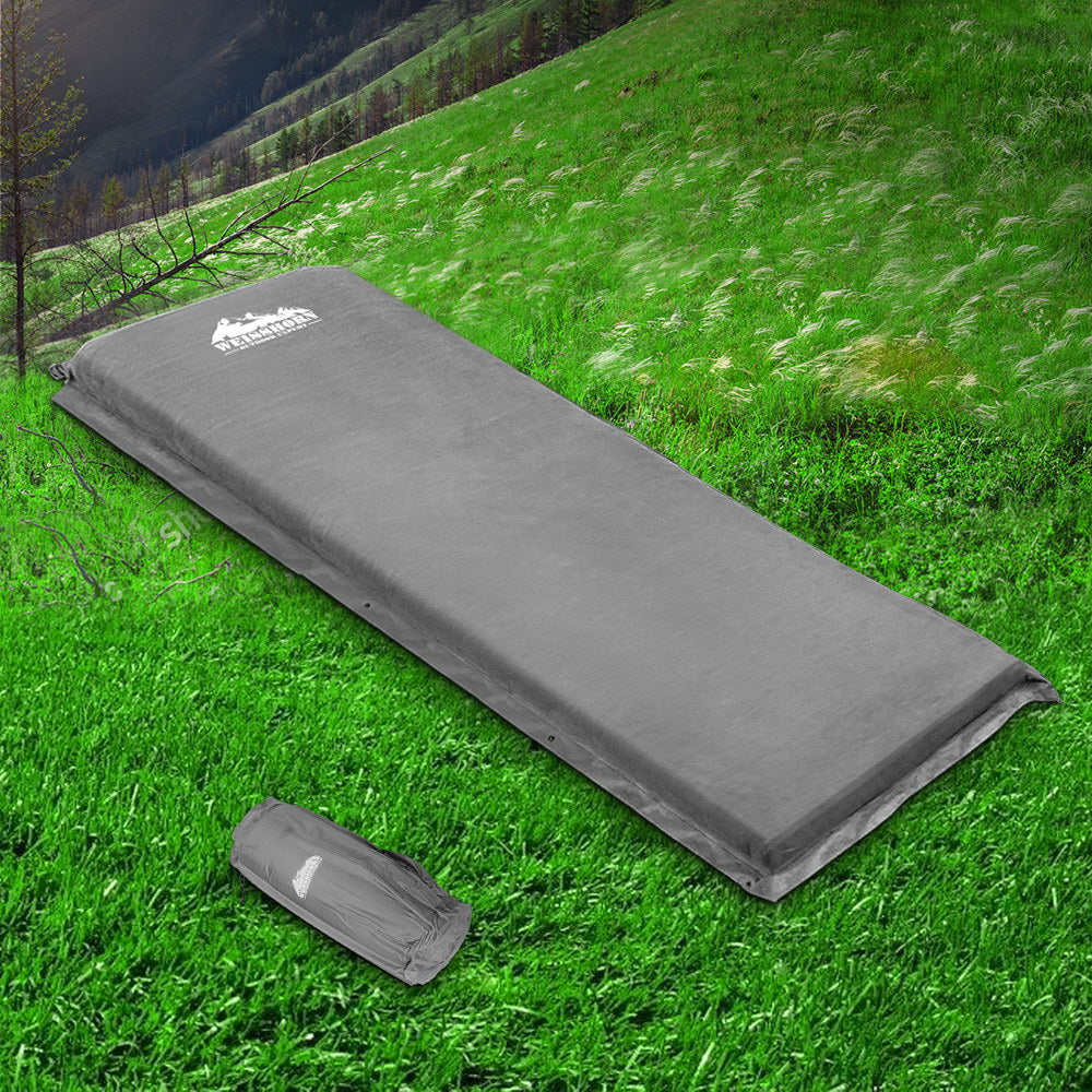 Weisshorn Single Self Inflating Mattress 10CM Thick Grey