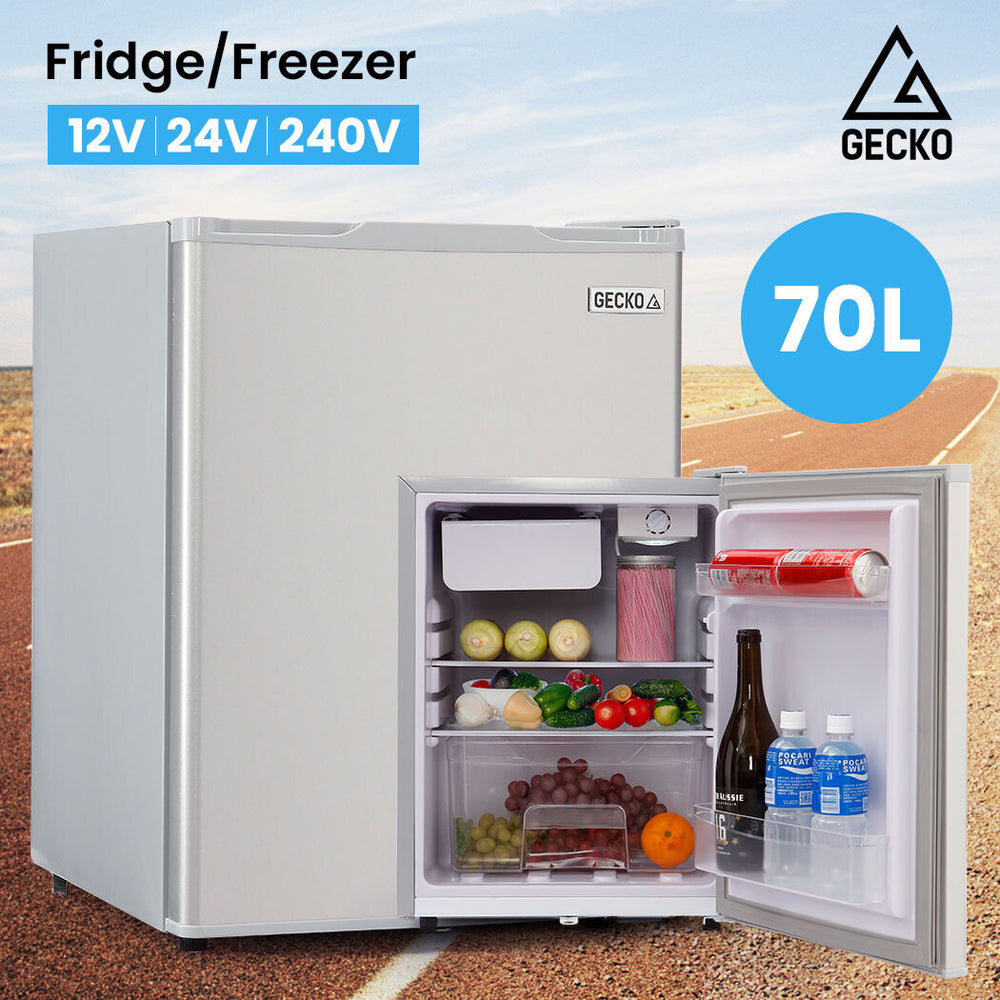 GECKO 70L Portable Fridge Freezer for Car Camping Caravans Fridges Refrigerator Cooler 12V/24V/240V