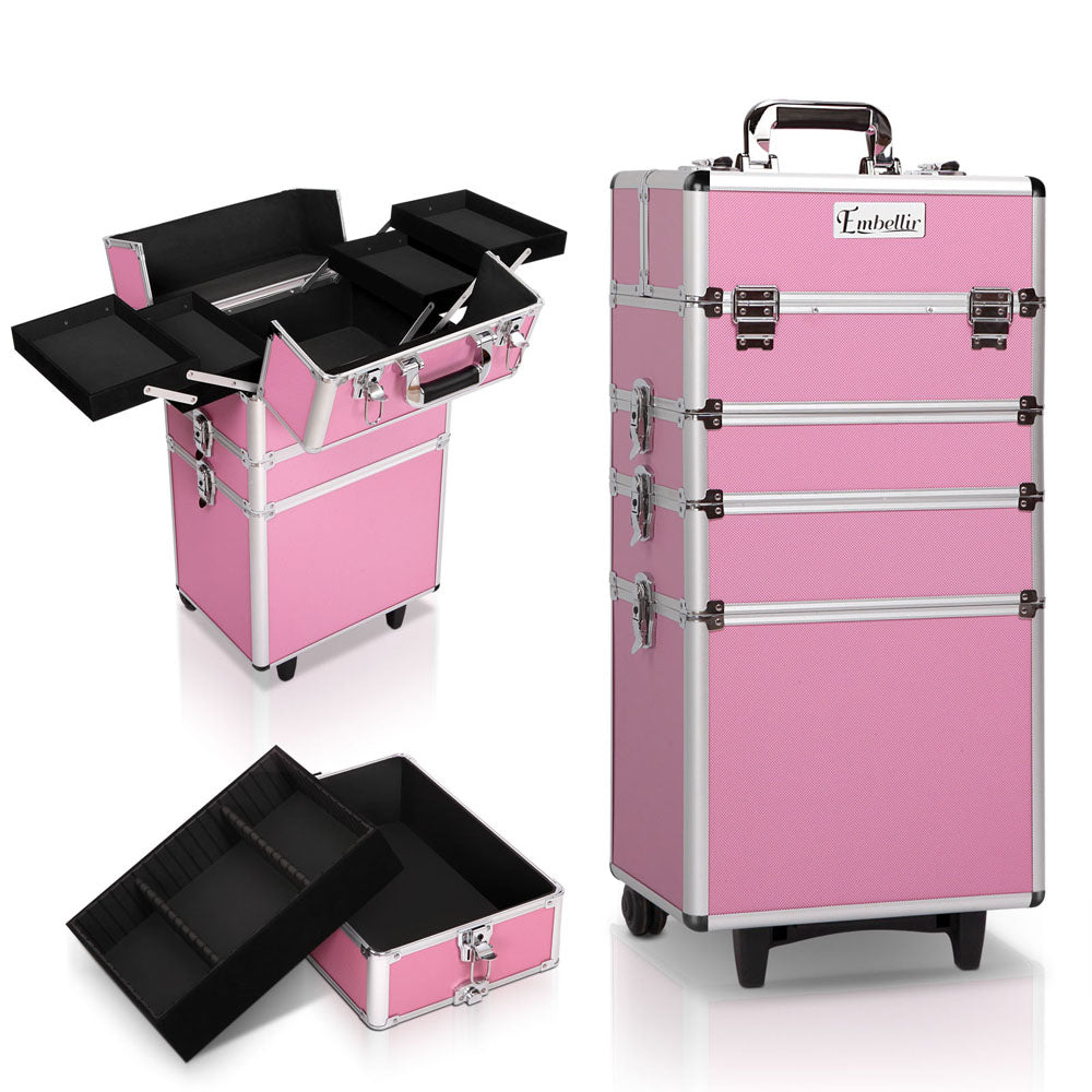 Embellir 7 in 1 Portable Beauty Makeup Trolley - Pink