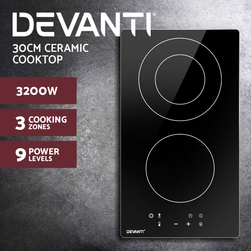 Devanti Electric Ceramic Cooktop 30cm Black