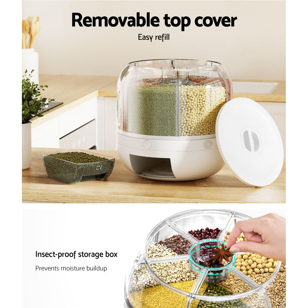 5-Star Chef 6-In-1 Cereal Dispenser Grain Container 10KG