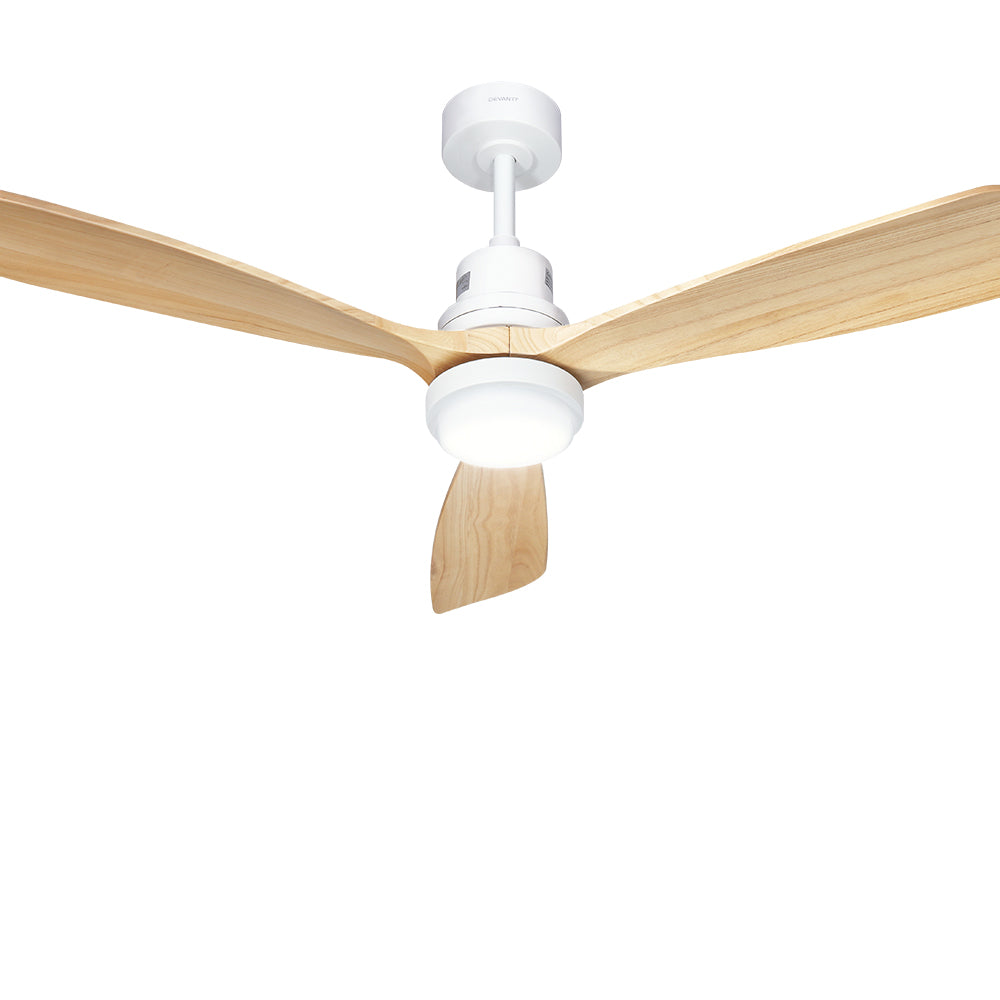 Devanti Ceiling Fan 52 inch with LED Light Timer Dark Wood