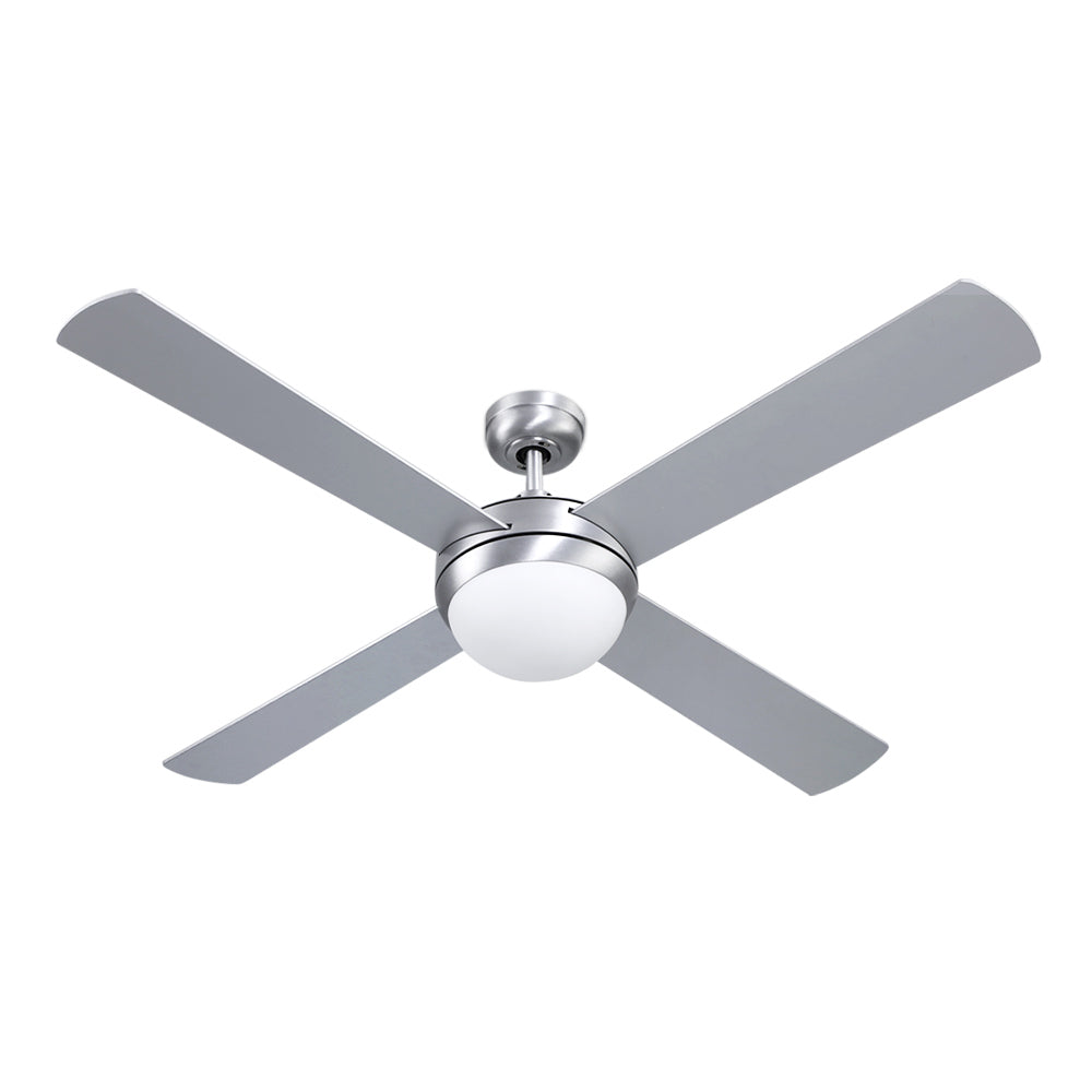 Devanti 4 Blade Ceiling Fan With LED 1300MM Silver