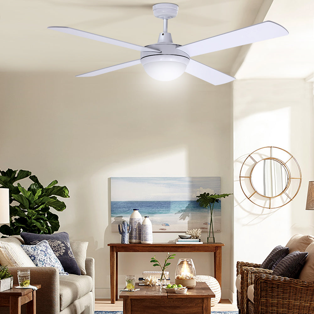 Devanti 4 Blade Ceiling Fan with LED 1300mm White