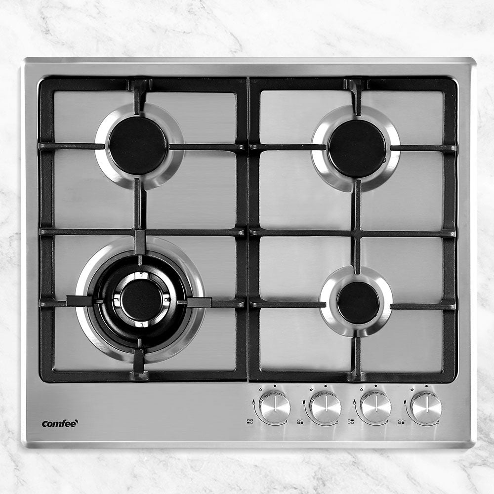 Comfee Gas Cooktop 60cm 4 Burner Stainless Steel