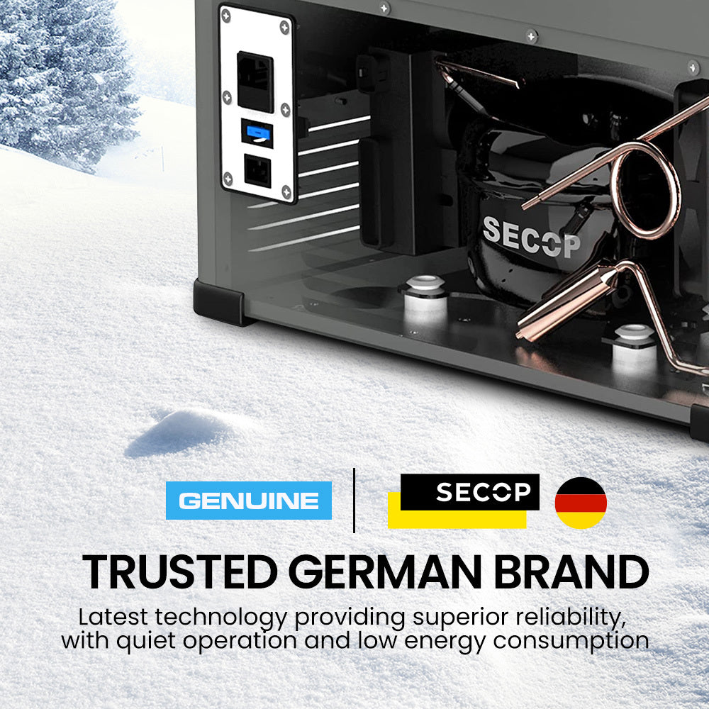 GECKO 75L Dual Zone Portable Fridge / Freezer, SECOP German Brand Compressor, for Camping, Car, Caravan