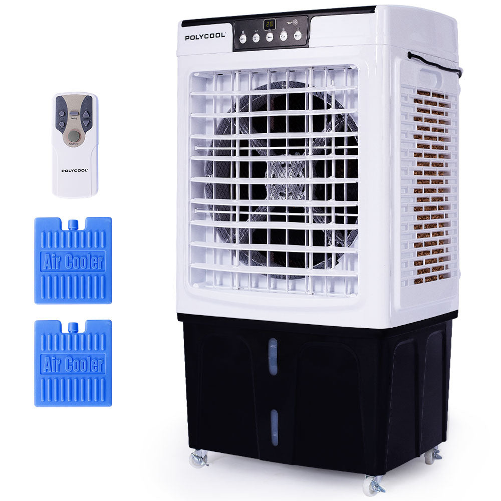 POLYCOOL 30L Evaporative Air Cooler Portable Industrial Fan, Purifier, Humidifier, Remote Control