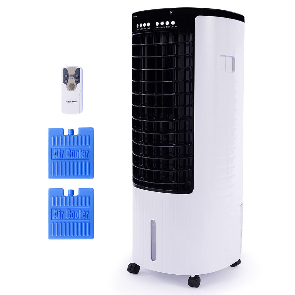 POLYCOOL 12L Evaporative Air Cooler Portable Home Fan, Purifier, Humidifier, Ioniser, Remote Control