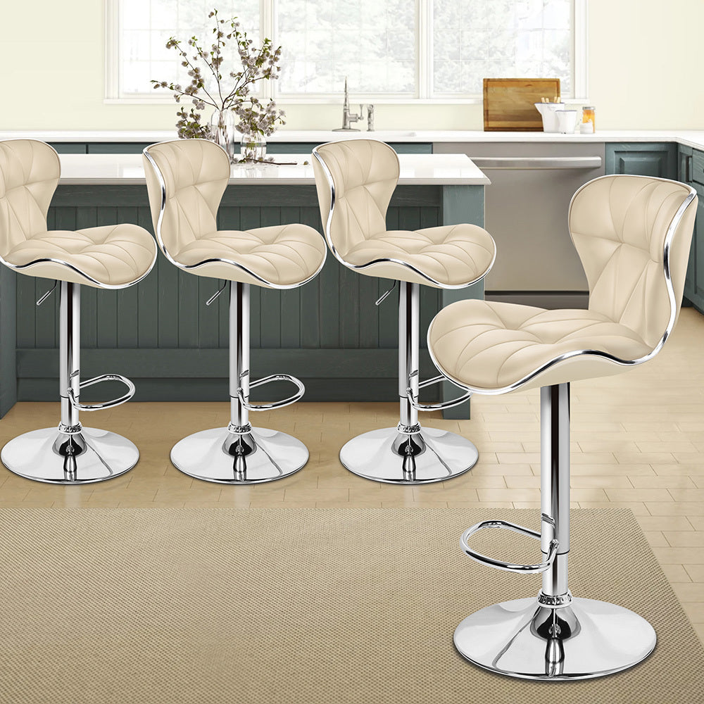 ALFORDSON Set of 4 Luna Bar Stools (Beige)