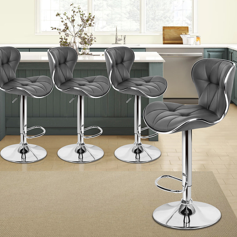 ALFORDSON Set of 4 Luna Bar Stools (Grey)