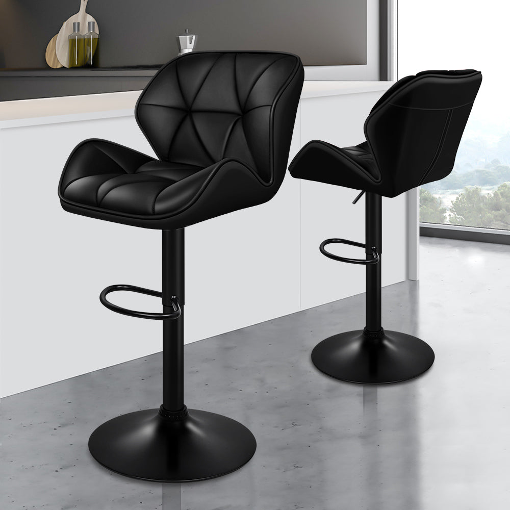 ALFORDSON Set of 2 Willa Bar Stools (All Black)