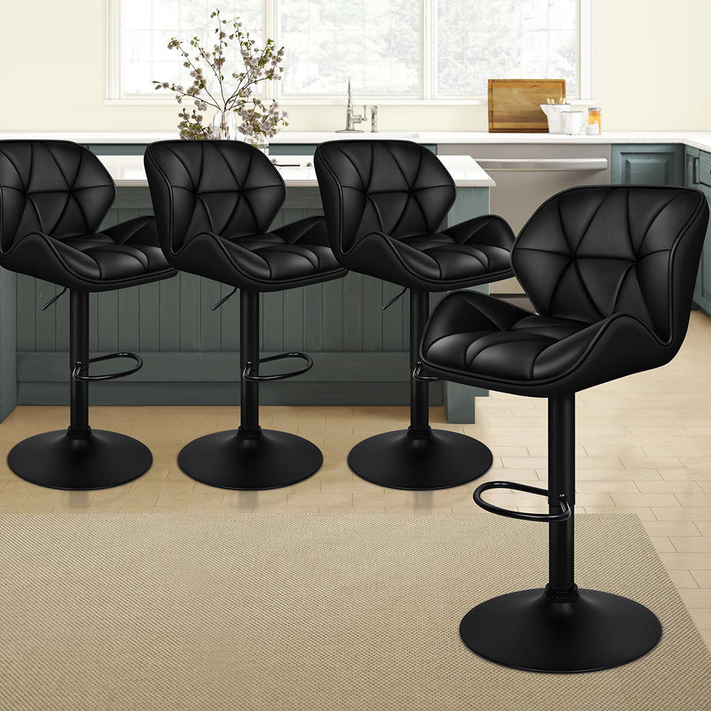 ALFORDSON Set of 4 Willa Bar Stools (All Black)