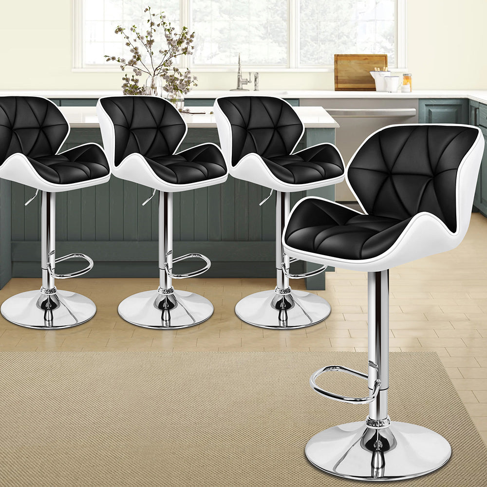 ALFORDSON Set of 4 Willa Bar Stools (Black, White)