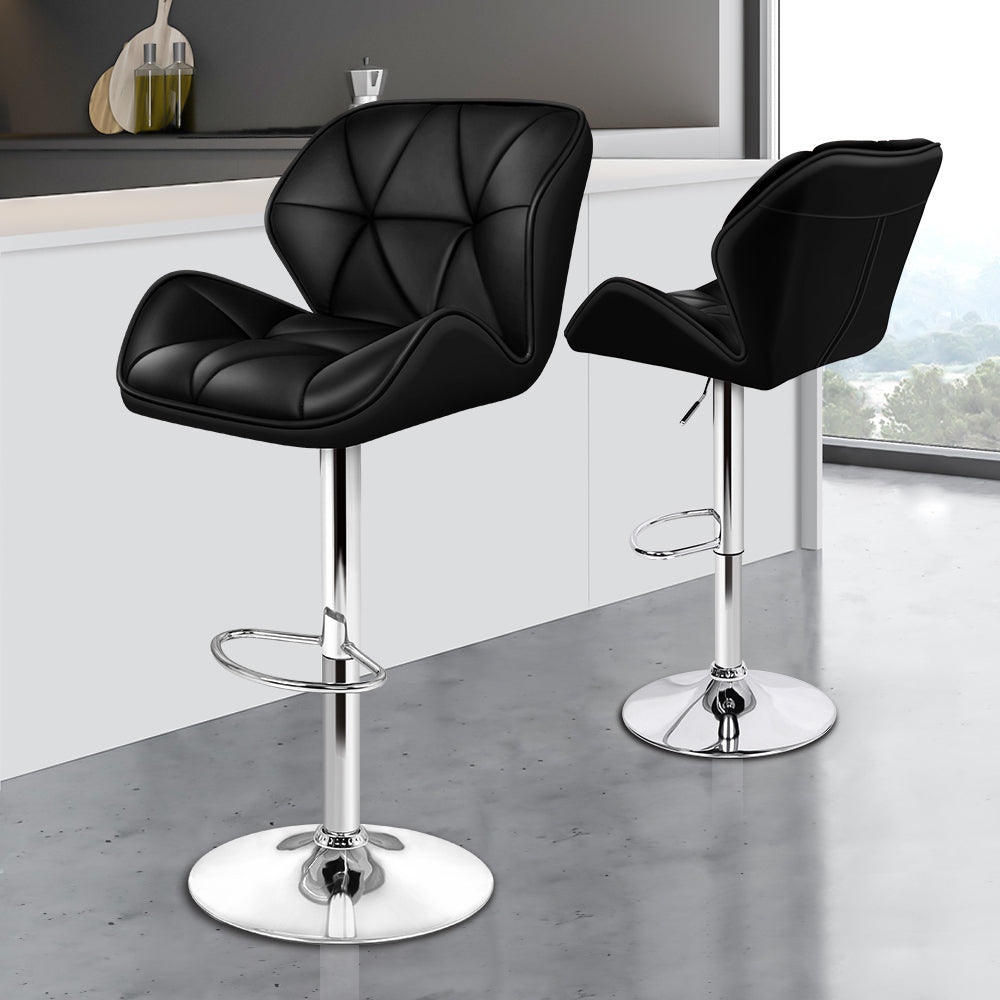 ALFORDSON Set of 2 Willa Bar Stools (Black)