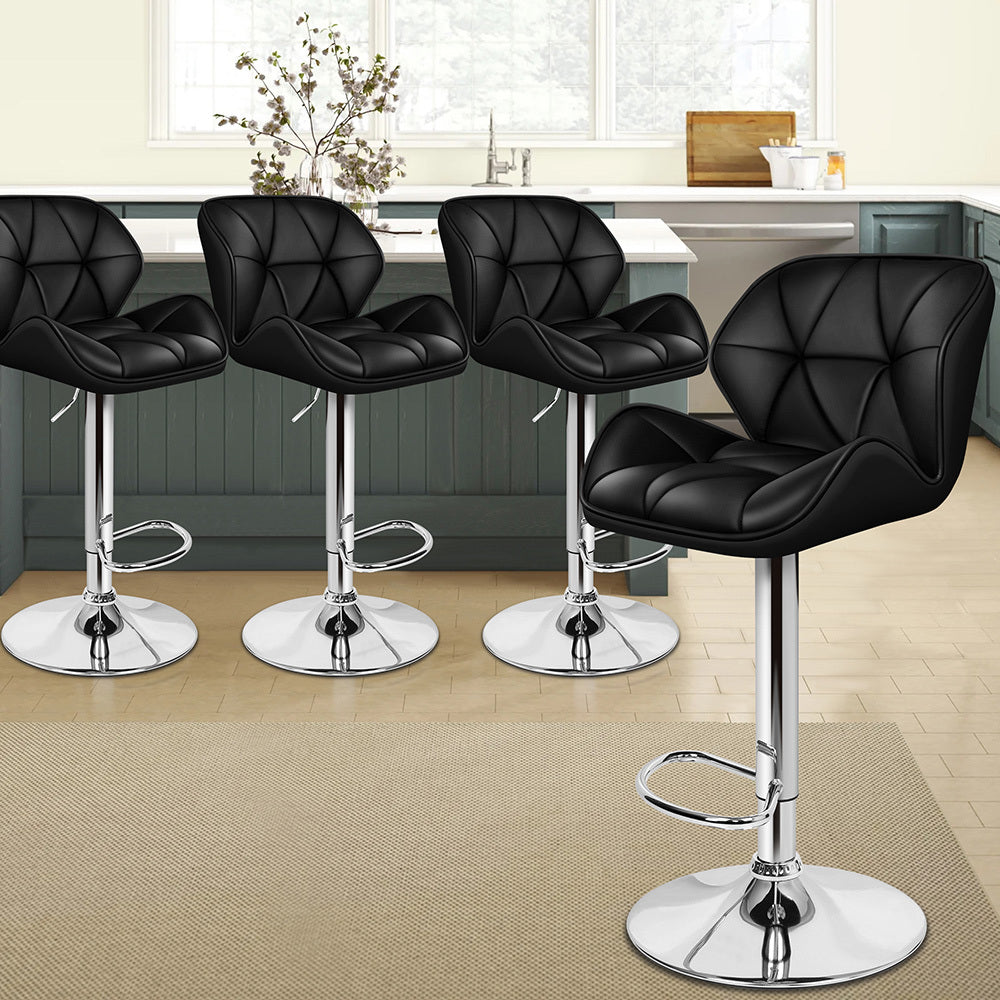 ALFORDSON Set of 4 Willa Bar Stools (Black)