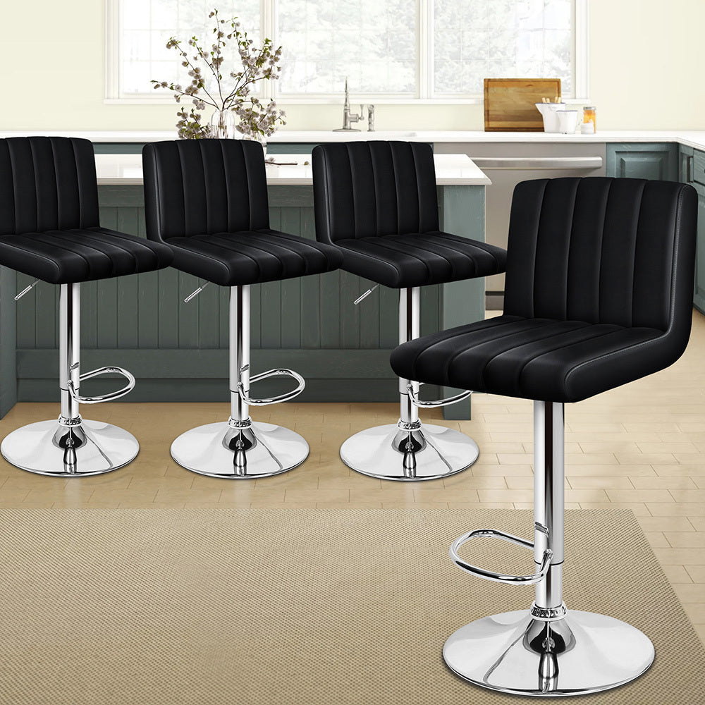 ALFORDSON Set of 4 Macias Bar Stools (Black)