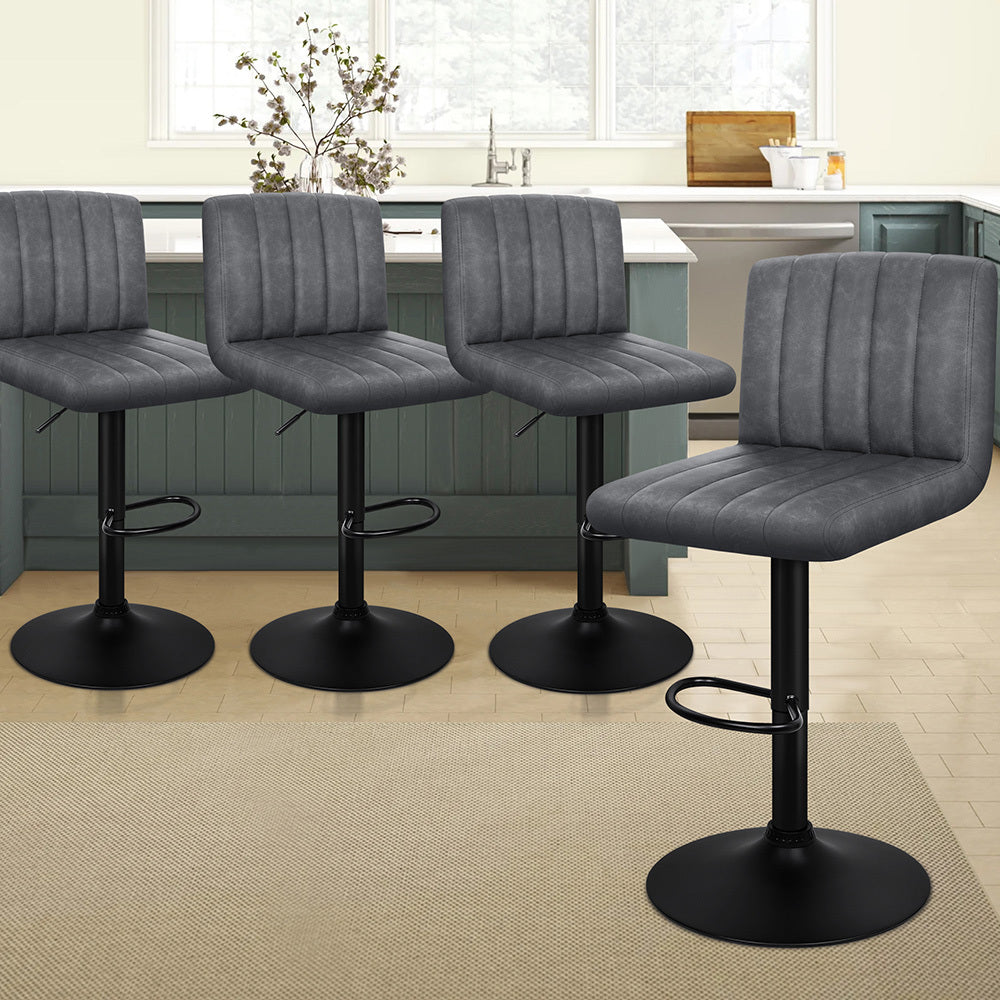 ALFORDSON Set of 4 Macias Bar Stools (Grey)