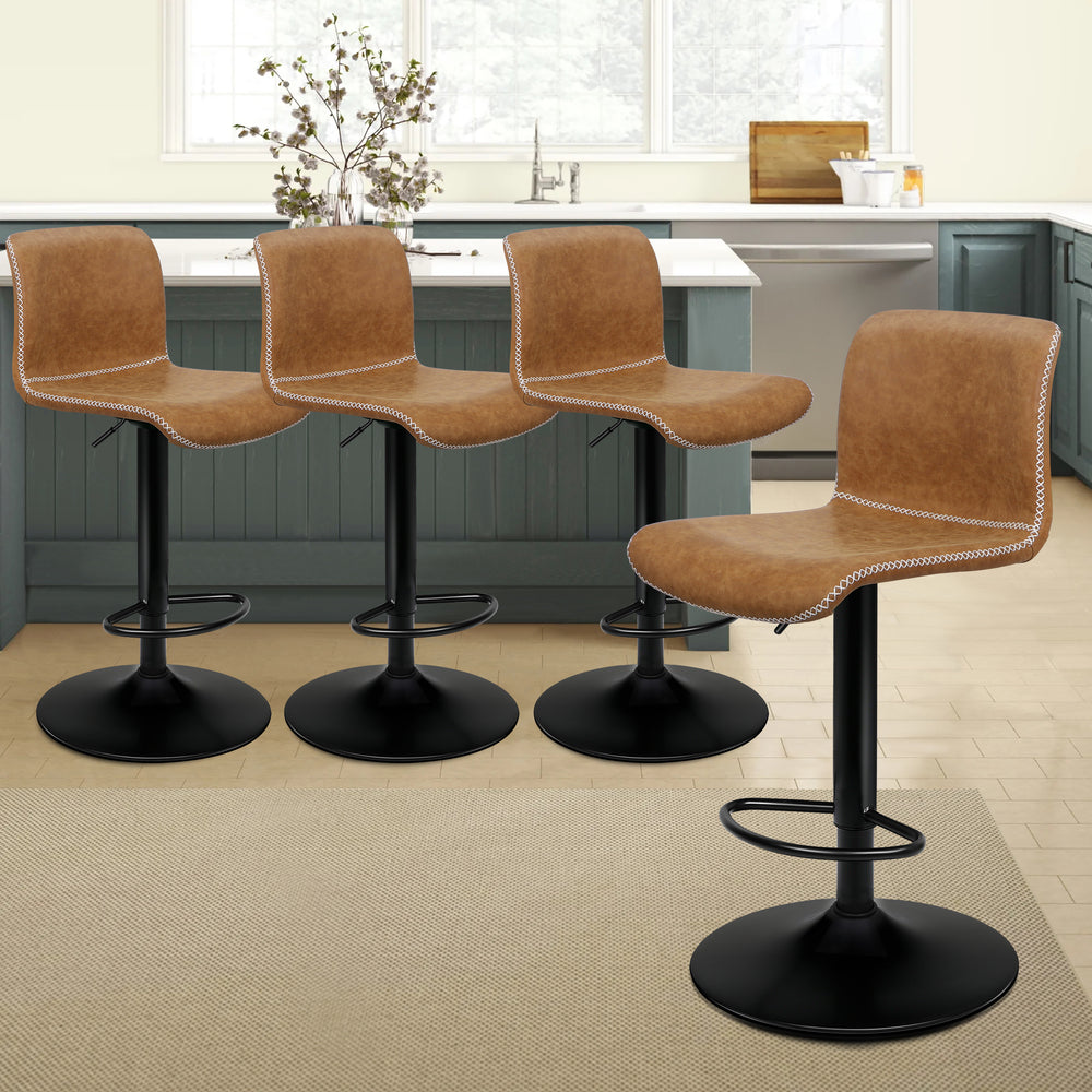 ALFORDSON Set of 4 Remy Bar Stools (Brown)