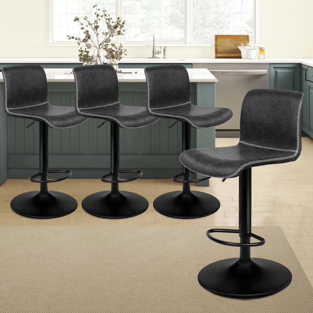 ALFORDSON Set of 4 Remy Bar Stools (Dark Grey)