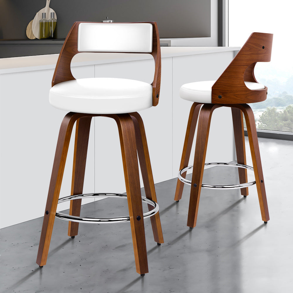 ALFORDSON Set of 2 Eden Bar Stools (White)