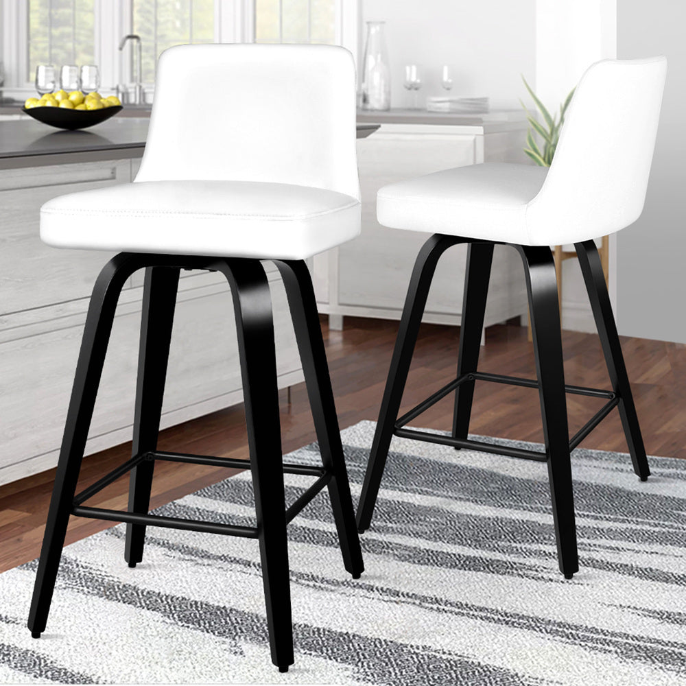 ALFORDSON Set of 2 Bailey Bar Stools (White)