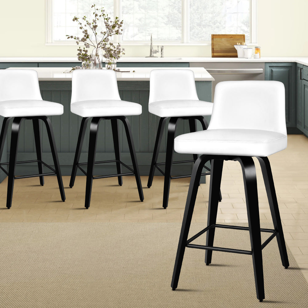 ALFORDSON Set of 4 Bailey Bar Stools (White)