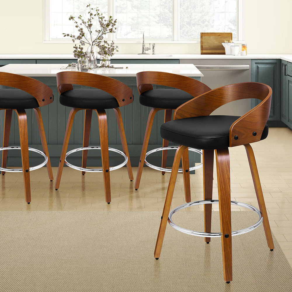 ALFORDSON Set of 4 Caden Bar Stools (Black)