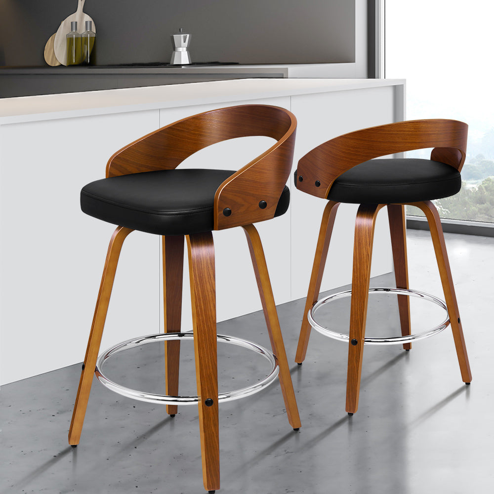 ALFORDSON Set of 4 Caden Bar Stools (Black)