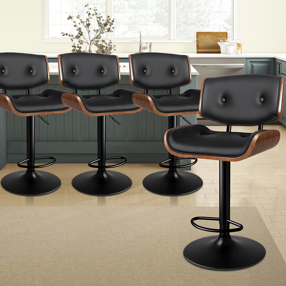 ALFORDSON Set of 4 Odette Bar Stool (All Black)