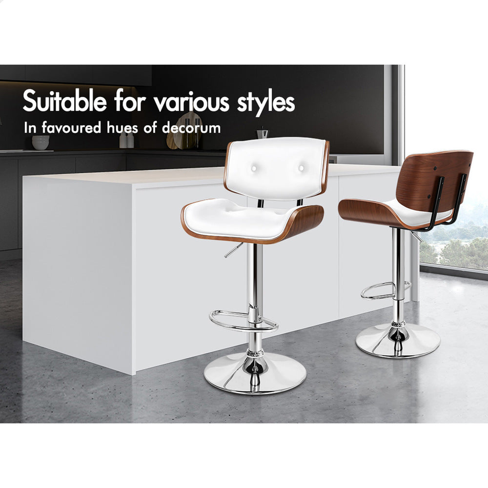 ALFORDSON Set of 2 Odette Bar Stool (White)