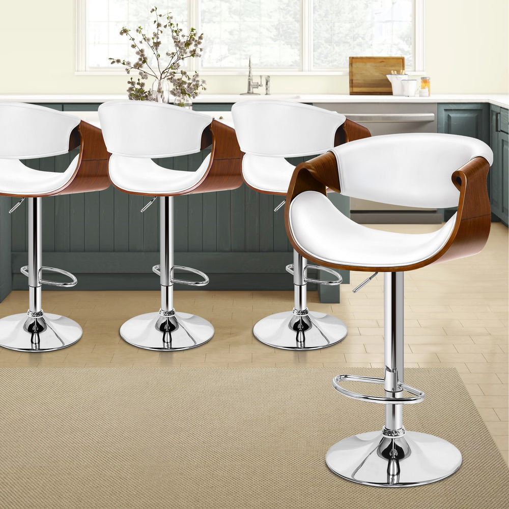 ALFORDSON Set of 4 Trice Bar Stool (White)