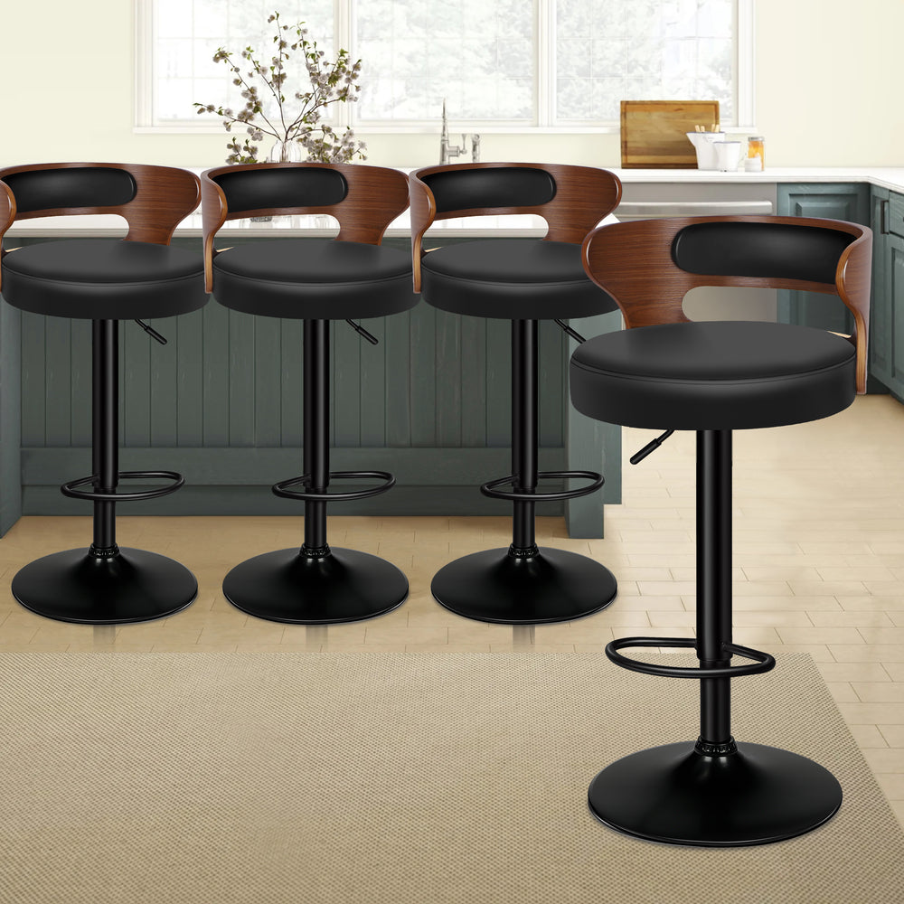 ALFORDSON Set of 4 Ramiro Bar Stools (Black)