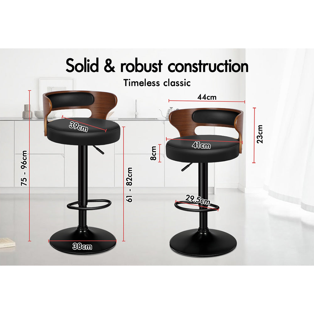 ALFORDSON Set of 4 Ramiro Bar Stools (Black)