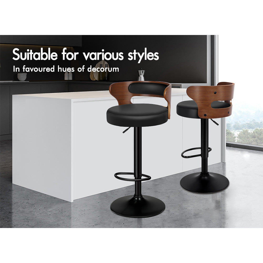 ALFORDSON Set of 4 Ramiro Bar Stools (Black)