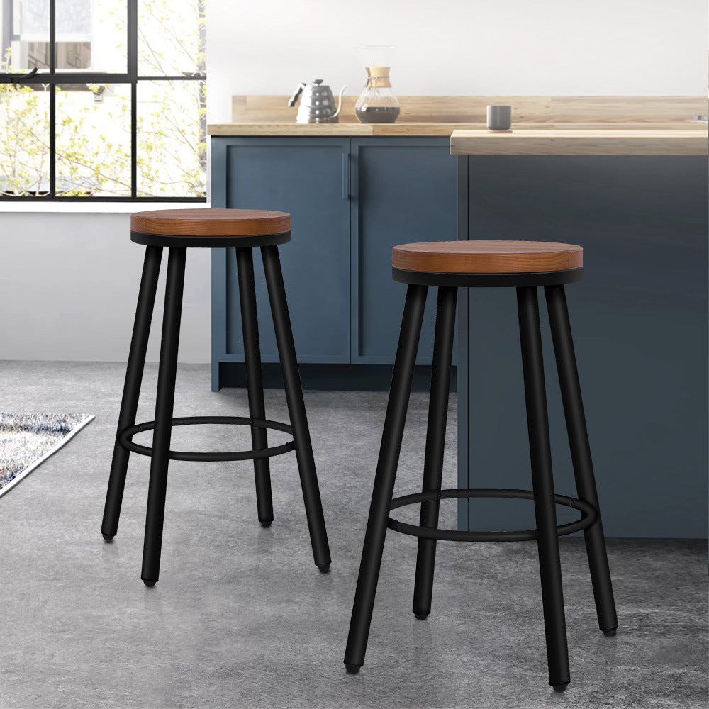 ALFORDSON Set of 2 Rocio Bar Stools (Black)