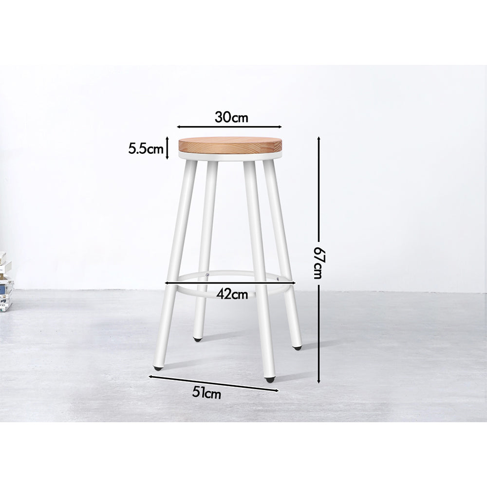 ALFORDSON Set of 2 Rocio Bar Stools (White)