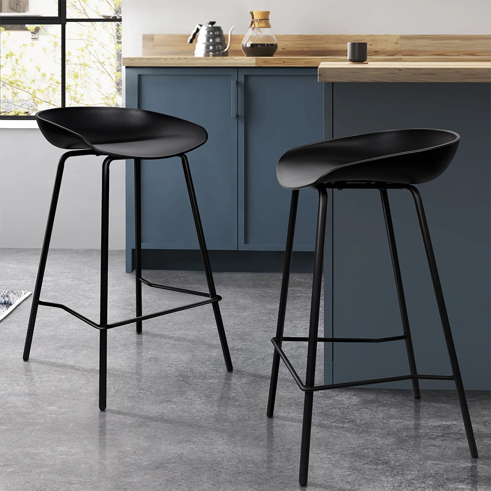 ALFORDSON Set of 2 Finn Bar Stools (Black)