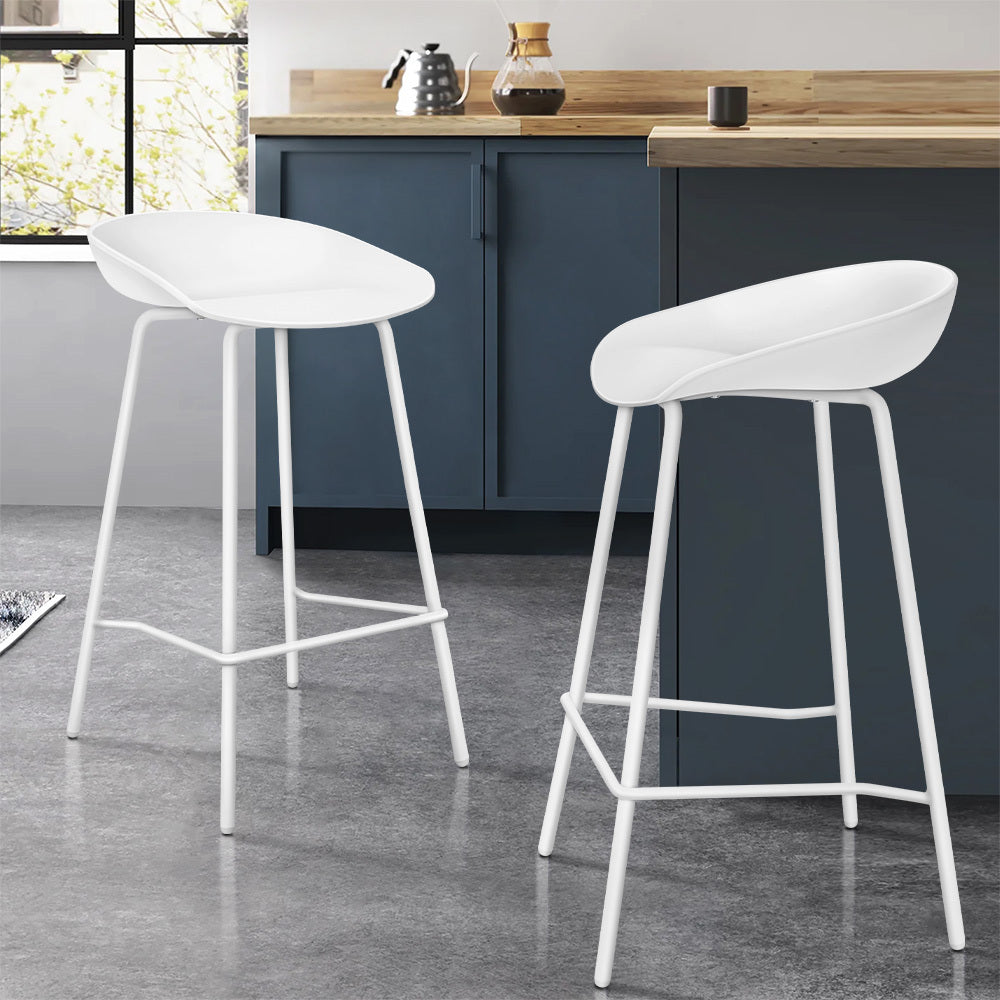 ALFORDSON Set of 2 Finn Bar Stools (White)